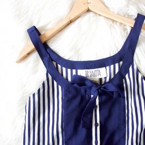 BB Dakota Tatum Nautical Stripe Bow Tank Top